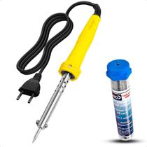 Kit Soldador Tubo Estanho 22g + Ferro Soldar 30w 127v Kit Soldador Tubo Estanho 22g + Ferro Soldar 30w 127v