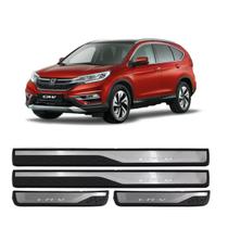 Kit Soleira 4 Portas Aço Inox Led Azul Honda CRV 2017 2018 2019 2020 2021