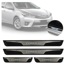 Kit Soleira 4 Portas Aço Inox Led Azul Toyota Corolla 2013 2014 2015 2016 2017 2018 2019