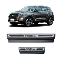 Kit Soleira Aço Escovado NP - Protetor Premium Tiggo 5X 2018 a 2021 Kit Soleira Aço Escovado NP - Protetor Premium Tiggo 5X 2018 a 2021
