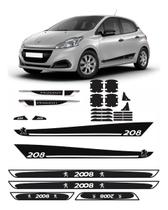 Kit Soleira + Aplique + Maçaneta + Faixa Peugeot 208