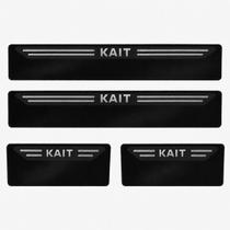 Kit soleira baixo relevo em aço inox Nissan Kait Kit soleira baixo relevo em aço inox Nissan Kait