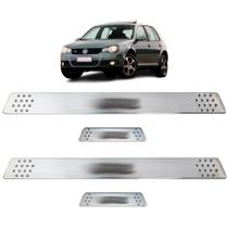 Kit Soleira Cromada Golf 1997 a 2020 Escovado com Antiderrapante nas Laterais Personalizado 4 portas