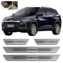 Kit Soleira De Porta Aço Inox Escovado Chevrolet New Tracker