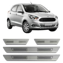 Kit Soleira De Porta Aço Inox Escovado Ford New Ka