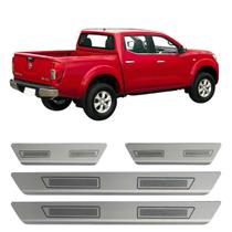 Kit soleira de porta aço inox escovado nissan frontier Kit soleira de porta aço inox escovado nissan frontier