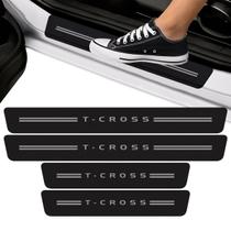 Kit Soleira de Porta Para T-Cross Fibra de Carbono Protetora Kit Soleira de Porta Para T-Cross Fibra de Carbono Protetora