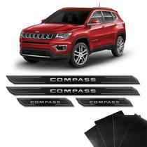 Kit Soleira Diamante Jeep Compass 2018 E Protetor De Porta