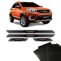 Kit Soleira Diamante Tiggo 2 Chery Com Protetor De Porta
