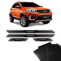 Kit Soleira Diamante Tiggo 2 Chery Com Protetor De Porta