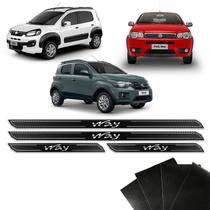 Kit Soleira Diamante Uno Palio Mobi Way E Protetor De Porta