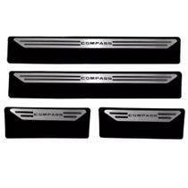 Kit Soleira Em Aço Inox Baixo Relevo Jeep Compass 2017/... Kit Soleira Em Aço Inox Baixo Relevo Jeep Compass 2017/...