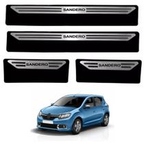 Kit Soleira Em Aço Inox Baixo Relevo Renault Sandero 2014/. Kit Soleira Em Aço Inox Baixo Relevo Renault Sandero 2014/.