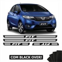 Kit Soleira Honda Fit 2015/2019 Cromado Black Over