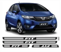 Kit Soleira Honda Fit 2015 2019 Cromado Resinado Adesivo SL319