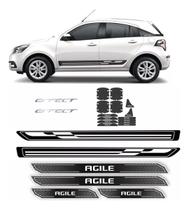 Kit Soleira + Maçaneta + Emblema + Faixa Agile Effect Preto