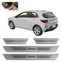 Kit soleira porta aço inox escovado chevrolet onix
