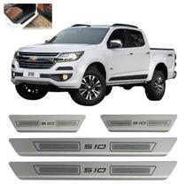 Kit soleira porta aço inox escovado chevrolet s10 4 portas
