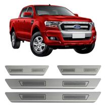 Kit Soleira Porta Aço Inox Escovado Ford Nova Ranger