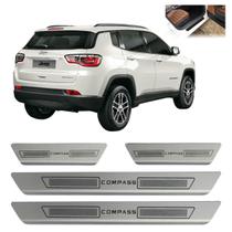 Kit Soleira Porta Aço Inox Escovado Jeep Compass