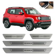 Kit soleira porta aço inox escovado jeep renegade