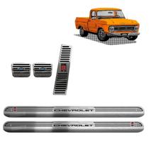 Kit Soleira Porta & Pedaleira Inox Chevrolet C14