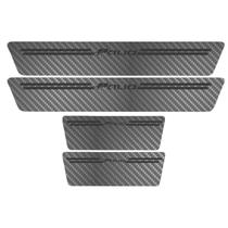 Kit Soleira Protetora Porta Premium Black Carbono - Palio