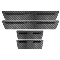 Kit Soleira Protetora Porta Premium Black Carbono - Tiggo 7