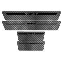 Kit Soleira Protetora Porta Premium Black Carbono - Virtus