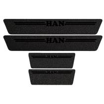 Kit Soleira Protetora Porta Premium Black PVC - Han