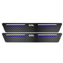 Kit Soleira Protetora Porta Premium Blue Carbono - Gol 2 PT