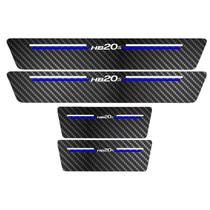 Kit Soleira Protetora Porta Premium Blue Carbono - HB20S