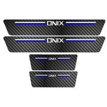 Kit Soleira Protetora Porta Premium Blue Carbono - Onix