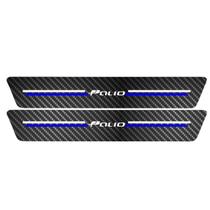 Kit Soleira Protetora Porta Premium Blue Carbono - Palio