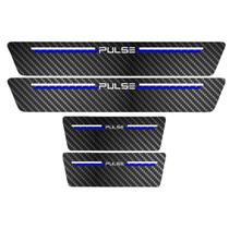 Kit Soleira Protetora Porta Premium Blue Carbono - Pulse