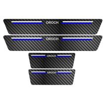 Kit Soleira Protetora Porta Premium Blue Fibra Carbono Oroch Kit Soleira Protetora Porta Premium Blue Fibra Carbono Oroch