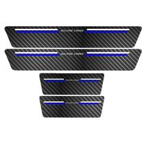 Kit Soleira Protetora Porta Premium Blue Fibra Eclipse Cross