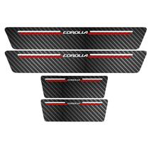 Kit Soleira Protetora Porta Premium Red Carbono - Corolla