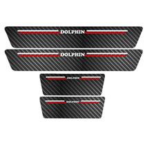 Kit Soleira Protetora Porta Premium Red Carbono Dolphin 2025
