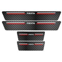 Kit Soleira Protetora Porta Premium Red Carbono - Fiesta Kit Soleira Protetora Porta Premium Red Carbono - Fiesta