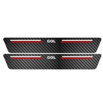 Kit Soleira Protetora Porta Premium Red Carbono - Gol 2 PT