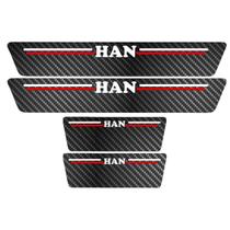 Kit Soleira Protetora Porta Premium Red Carbono Han 24 25