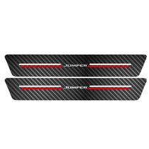 Kit Soleira Protetora Porta Premium Red Carbono Jumper 2 PT