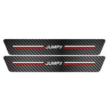 Kit Soleira Protetora Porta Premium Red Carbono Jumpy 2 PT