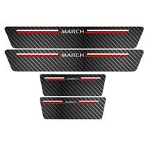 Kit Soleira Protetora Porta Premium Red Carbono - March