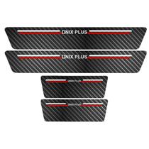 Kit Soleira Protetora Porta Premium Red Carbono - Onix Plus
