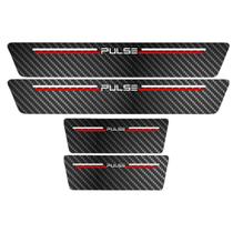 Kit Soleira Protetora Porta Premium Red Carbono - Pulse