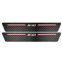 Kit Soleira Protetora Porta Premium Red Carbono S10 2 Portas