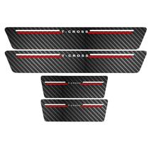 Kit Soleira Protetora Porta Premium Red Carbono - T-Cross Kit Soleira Protetora Porta Premium Red Carbono - T-Cross
