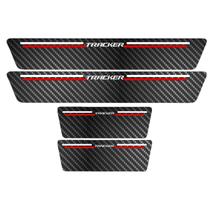 Kit Soleira Protetora Porta Premium Red Carbono - Tracker